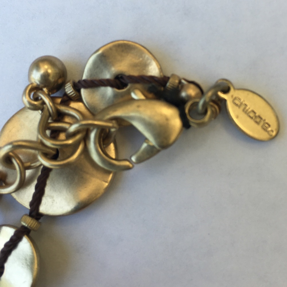 Chico’s Gold Tone Disk Coin Necklace - Picture 2 of 10